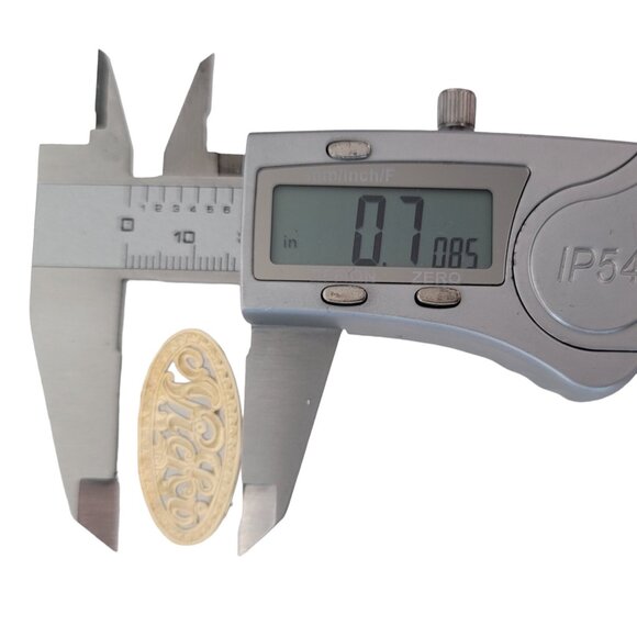 10K Yellow Gold Oval Etched Nicki Pin With Bales For Charms E927 - Picture 6 of 9